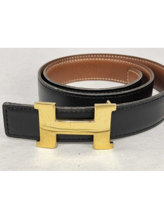 Hermes Belt Mini Constance Black Gold Leather Hhardware main image 9